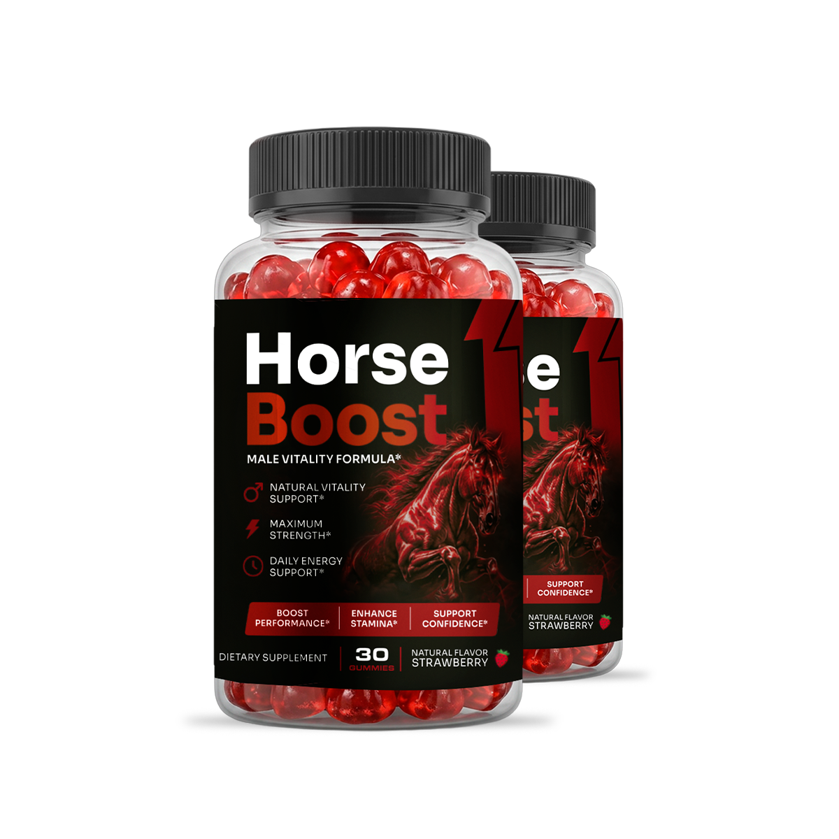 HorseBoost male vitality gummy bottles